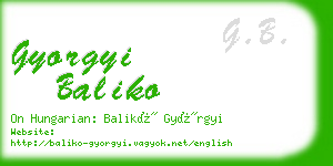 gyorgyi baliko business card